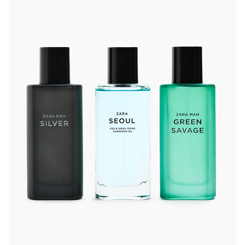 ZARA MAN SILVER GREEN SAVAGE SEOUL EAU DE TOILETTE 3 x 40ML (3 X 1.35 FL.OZ)