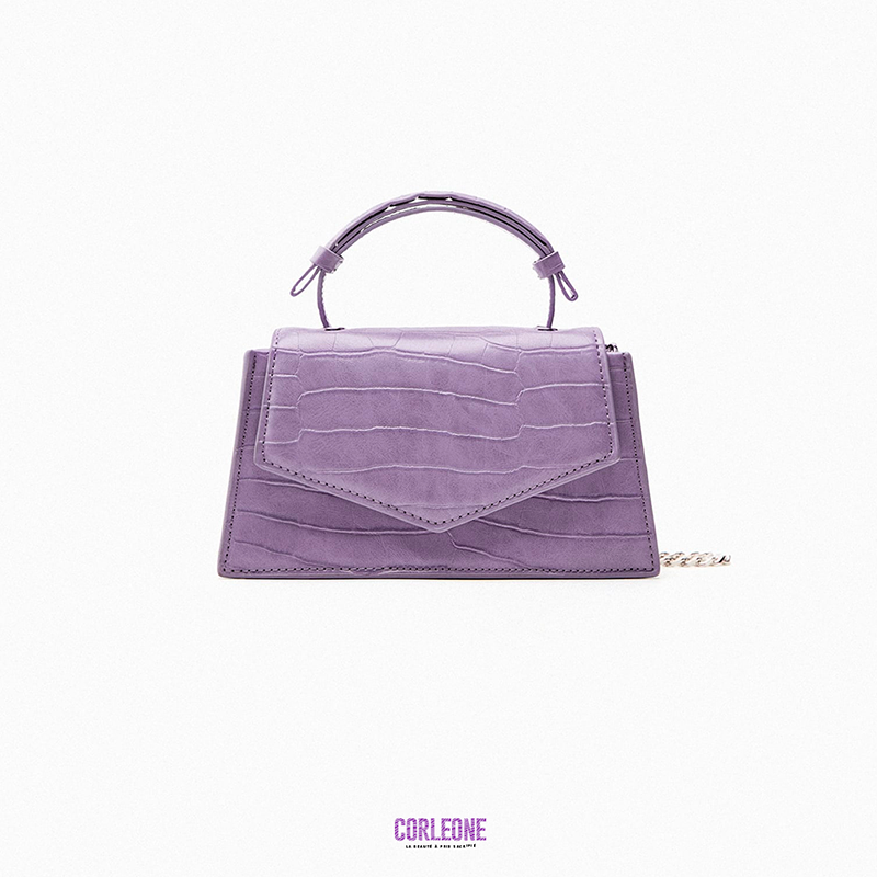 MOCK CROC MINI CITY BAG PURPLE