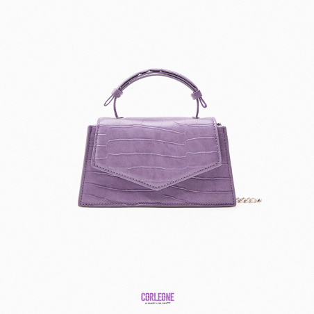 MOCK CROC MINI CITY BAG PURPLE